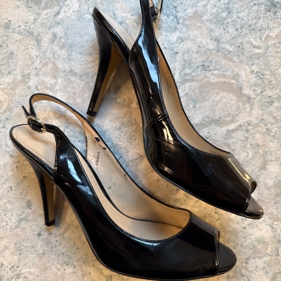 Enzo Angiolini peep toe heels with back strap - Picture 2 of 5